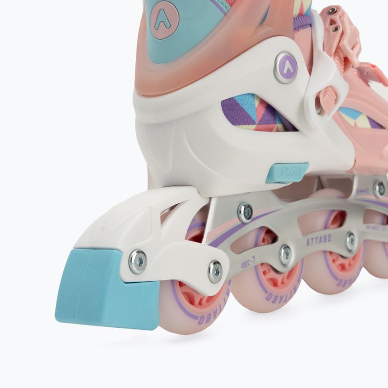Łyżworolki dziecięce ATTABO 2 w 1 Flashled regulowane różowy 9