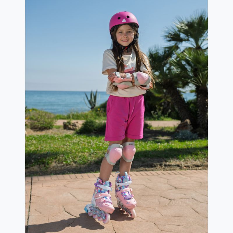 Łyżworolki dziecięce ATTABO 2 w 1 Flashled regulowane różowy 14