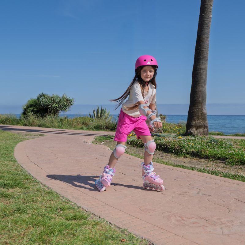 Łyżworolki dziecięce ATTABO 2 w 1 Flashled regulowane różowy 16