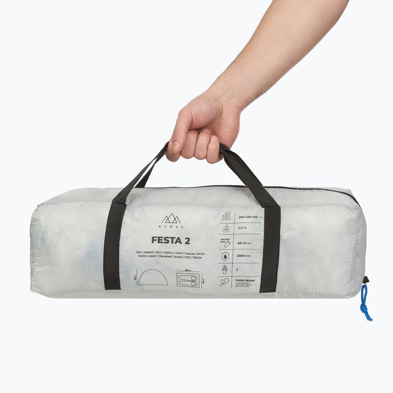 Namiot kempingowy 2-osobowy KADVA Festa 2 szary/niebieski 12