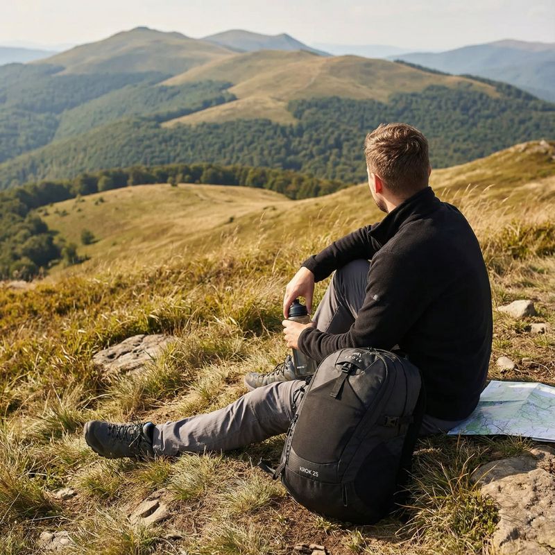 Plecak turystyczny KADVA kieszeń na laptopa Krok 25 l czarny 10
