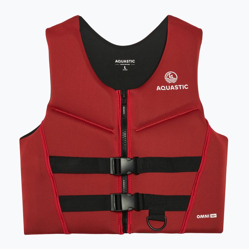 Kamizelka asekuracyjna AQUASTIC Omni 50N neoprenowa czerwony