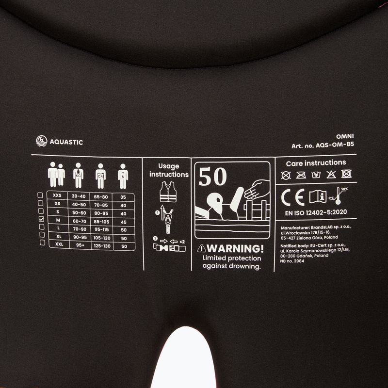 Kamizelka asekuracyjna AQUASTIC Omni 50N neoprenowa różowy 6