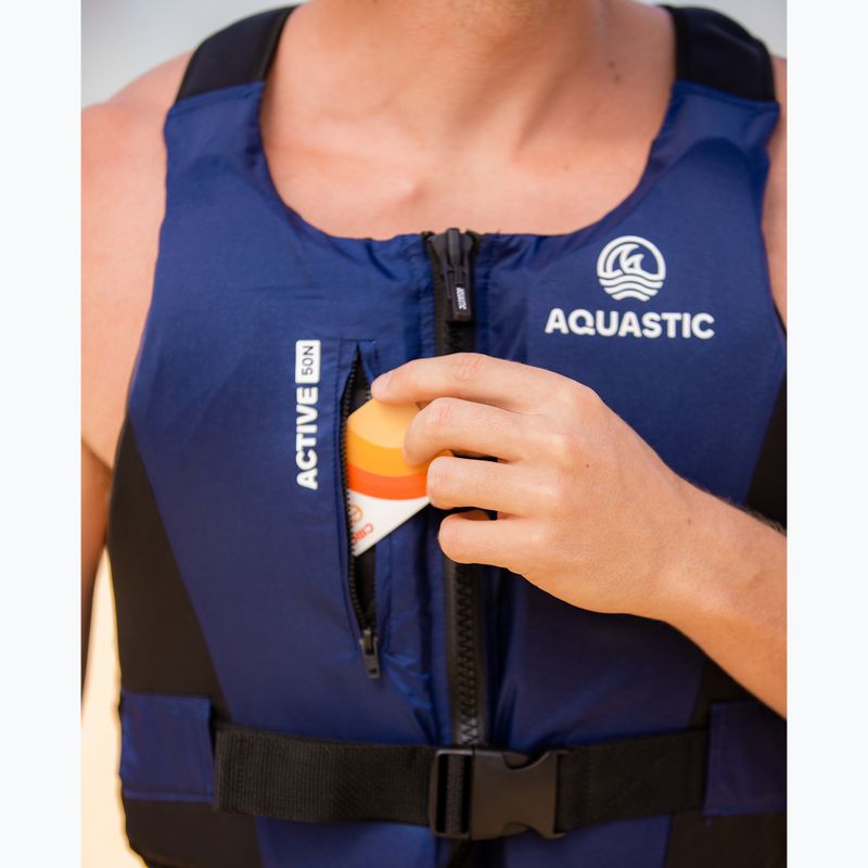 Kamizelka asekuracyjna AQUASTIC Active 50N granatowy 9