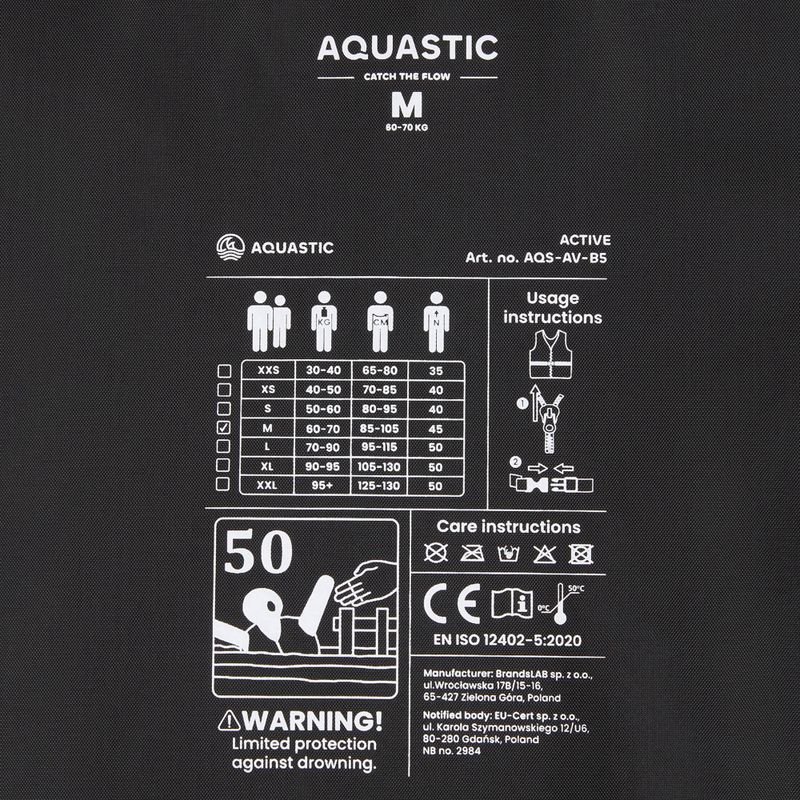 Kamizelka asekuracyjna AQUASTIC Active 50N czarny 6