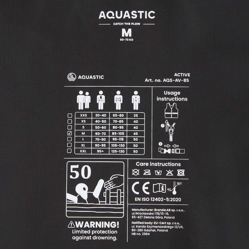 Kamizelka asekuracyjna AQUASTIC Active 50N żółty 7