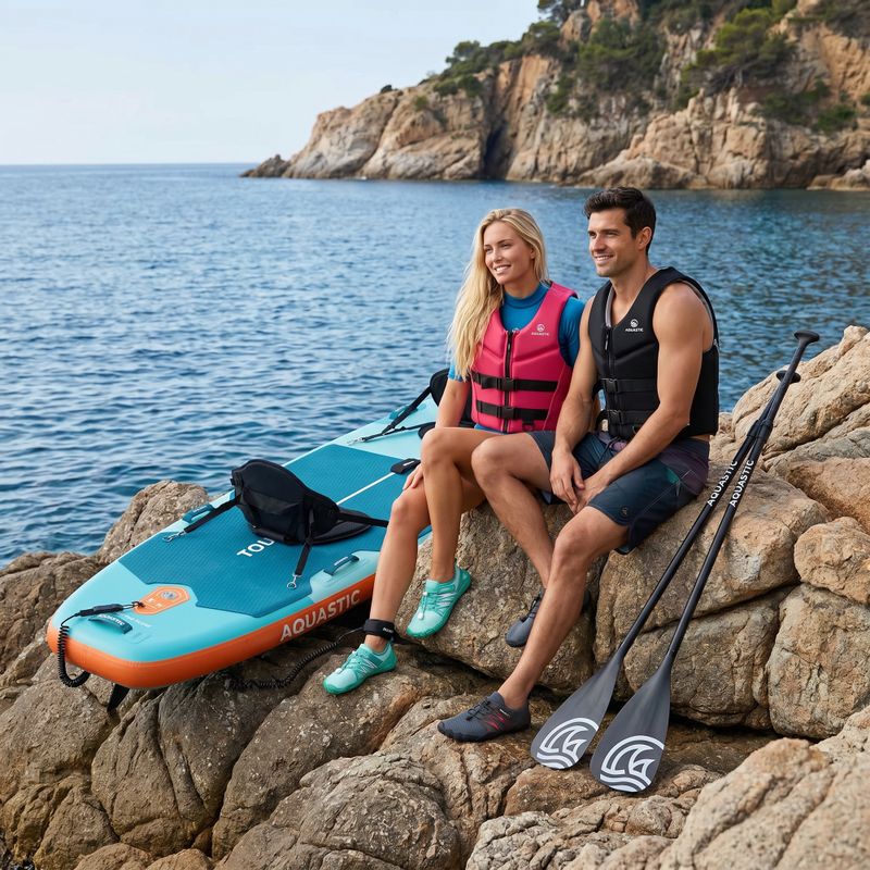 Zestaw deska SUP pompowana AQUASTIC Tourer 12'0" 2-os zielony 24