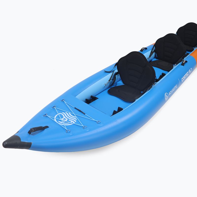 Kajak pompowany 3-osobowy AQUASTIC Cortez 15'7" hybrydowy niebieski 6