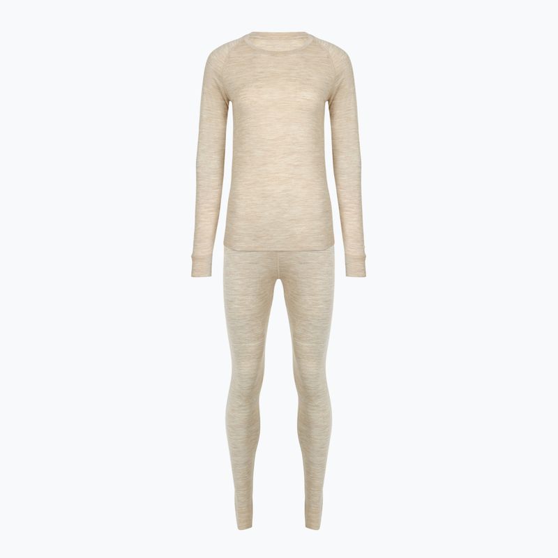 Komplet bielizny termoaktywnej damskiej WOOLCANO Merino 100% SET0543 beżowy 10