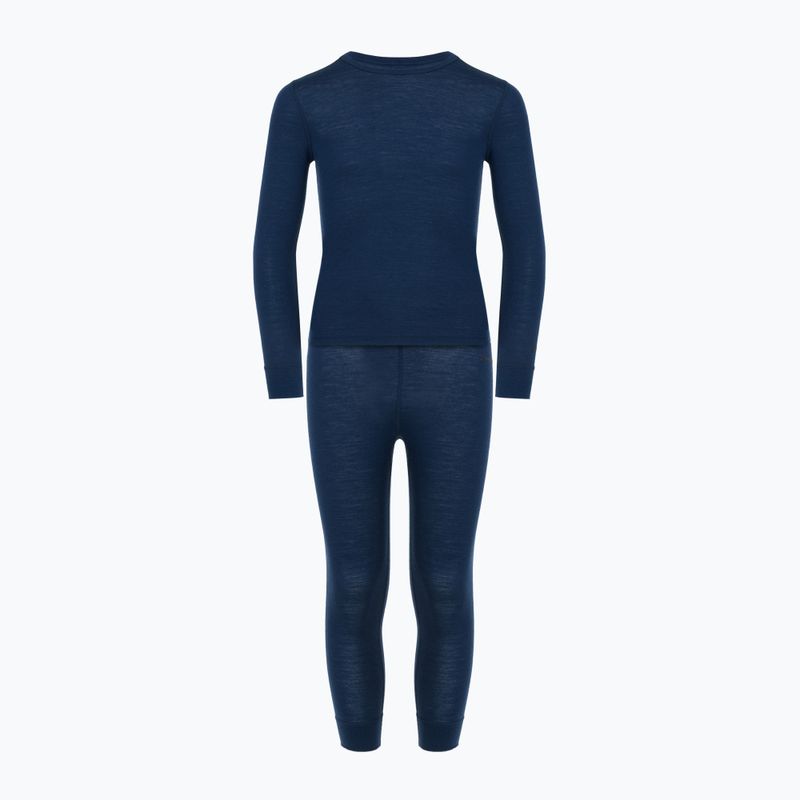 Komplet bielizny termoaktywnej dziecięcej WOOLCANO Merino 100% SET0683 granatowy 2