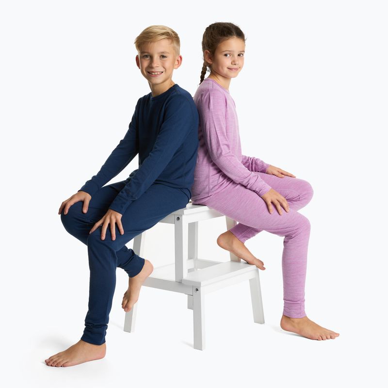 Komplet bielizny termoaktywnej dziecięcej WOOLCANO Merino 100% SET0683 granatowy 10