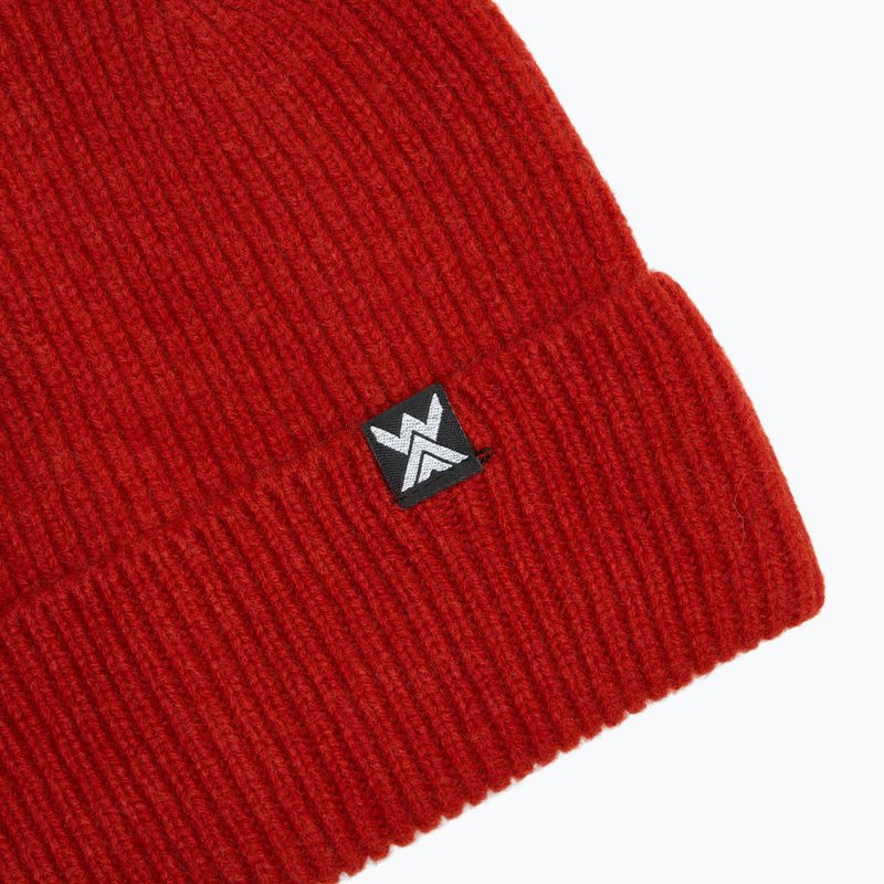 Czapka WOOLCANO MERINO 100% HAT0440 bordowy 3