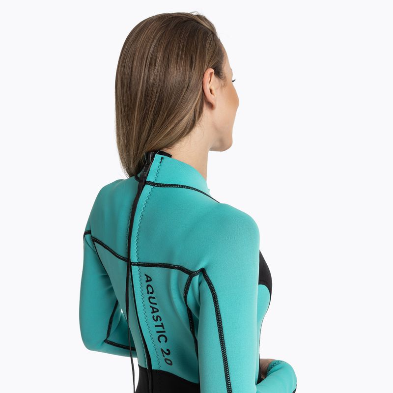 Pianka do pływania damska AQUASTIC Wavey LG WMNS 2 mm czarny/miętowy 7