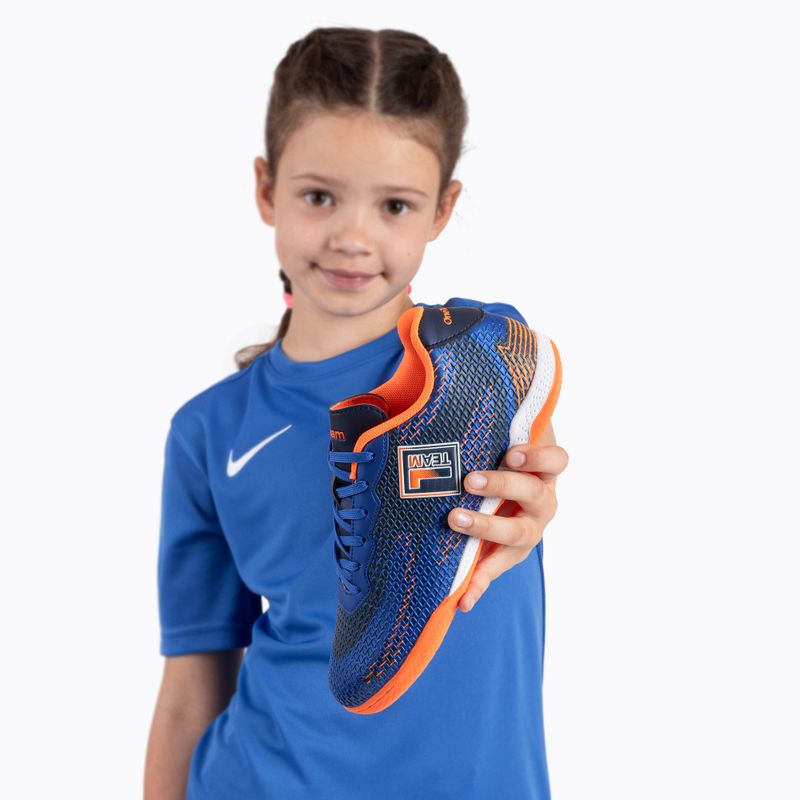 Buty piłkarskie dziecięce OneTeam Robero Teen IC granatowy/pomarańczowy 15