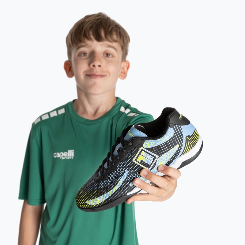 Buty piłkarskie dziecięce OneTeam Robero Teen IC czarny/niebieski 12