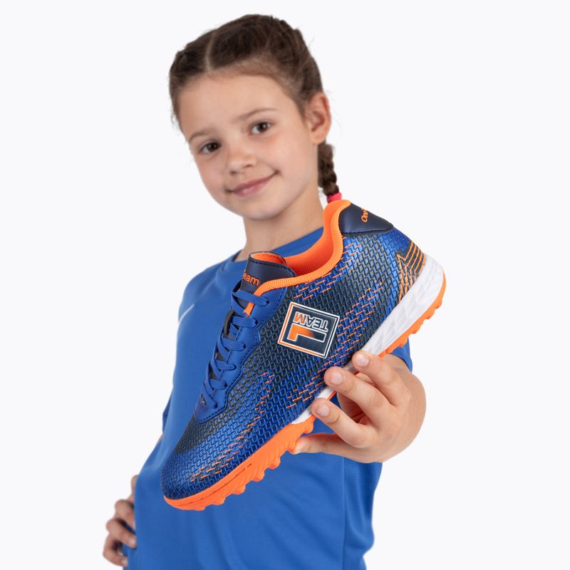 Buty piłkarskie dziecięce OneTeam Robero Teen TF granatowy/pomarańczowy 18