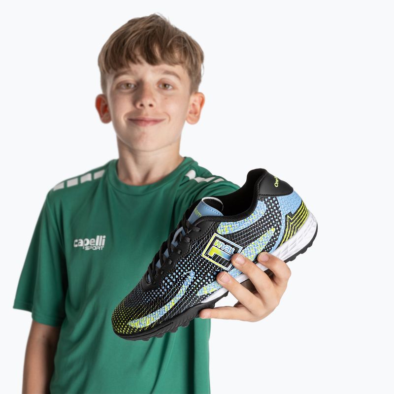 Buty piłkarskie dziecięce OneTeam Robero Teen TF czarny/niebieski 12