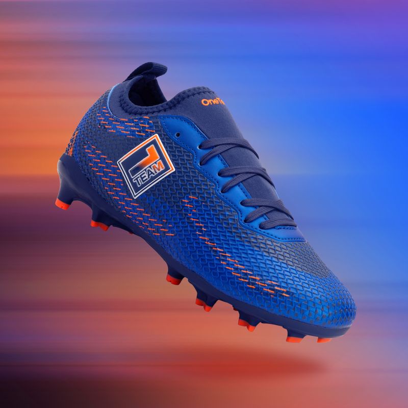 Buty piłkarskie dziecięce OneTeam Robero Teen FG/AG granatowy/pomarańczowy 4