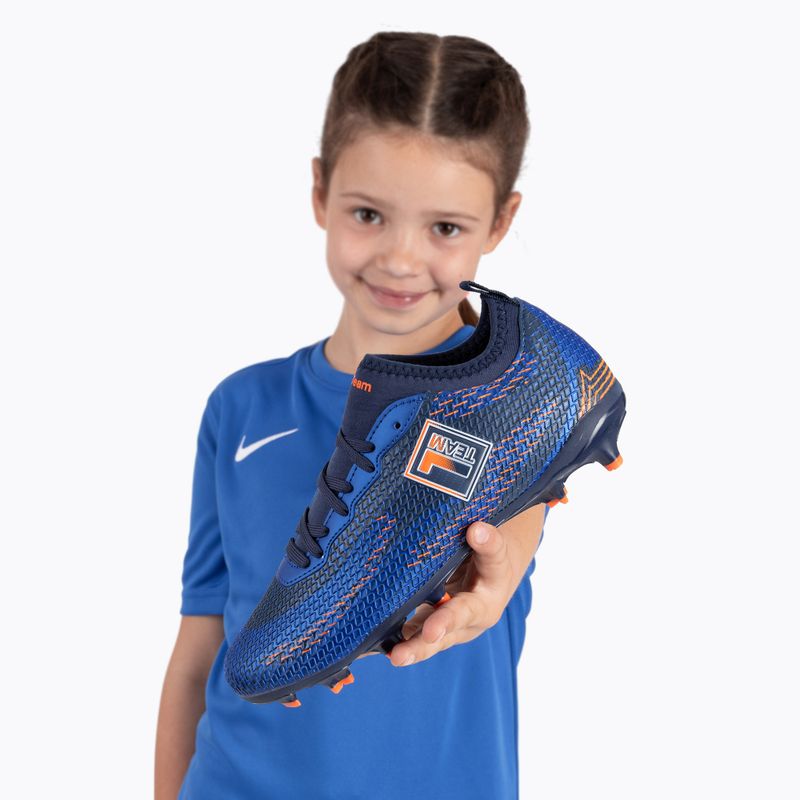 Buty piłkarskie dziecięce OneTeam Robero Teen FG/AG granatowy/pomarańczowy 19