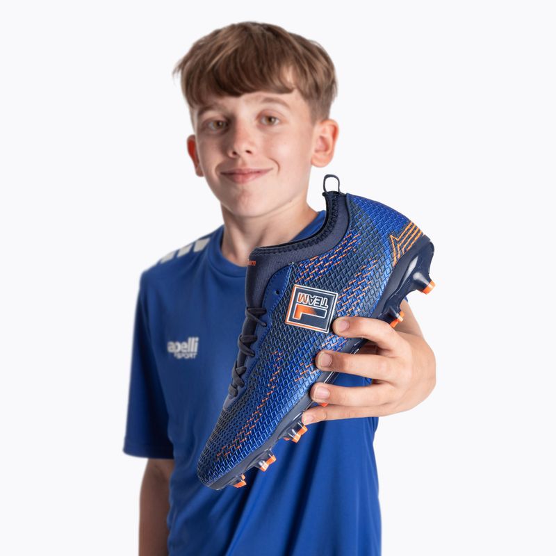 Buty piłkarskie dziecięce OneTeam Robero Teen FG/AG granatowy/pomarańczowy 20