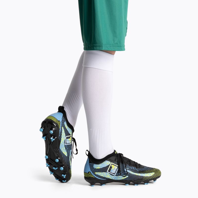 Buty piłkarskie dziecięce OneTeam Robero Teen FG/AG czarny/niebieski 2