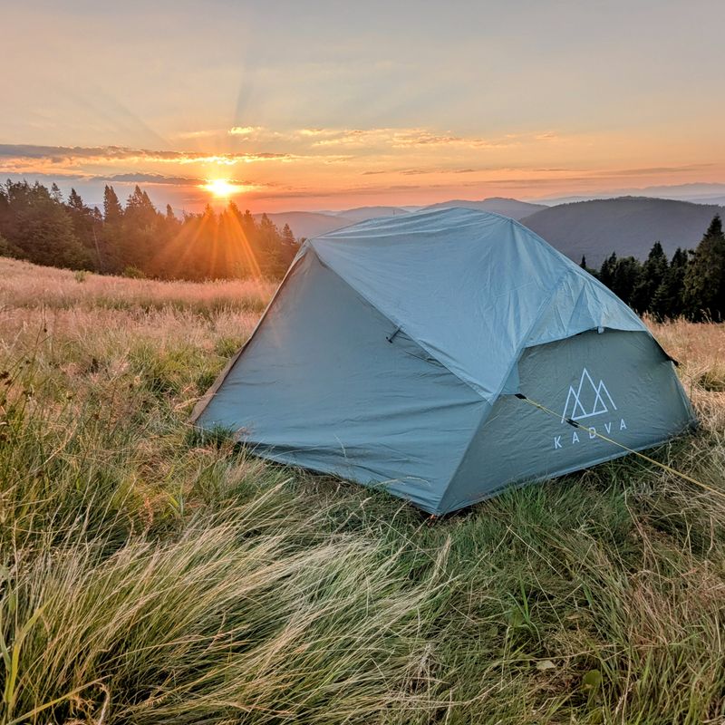 Namiot trekkingowy ultralekki 2-osobowy KADVA EXPEDIT 2 PRO szarozielony 22