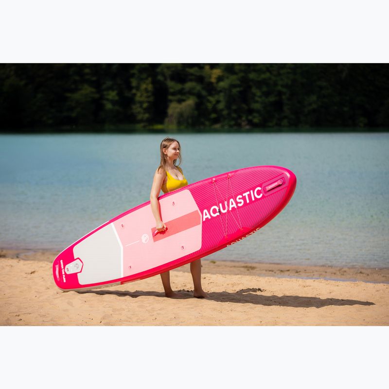 Zestaw deska SUP pompowana AQUASTIC Perth 9'10" różowy 18