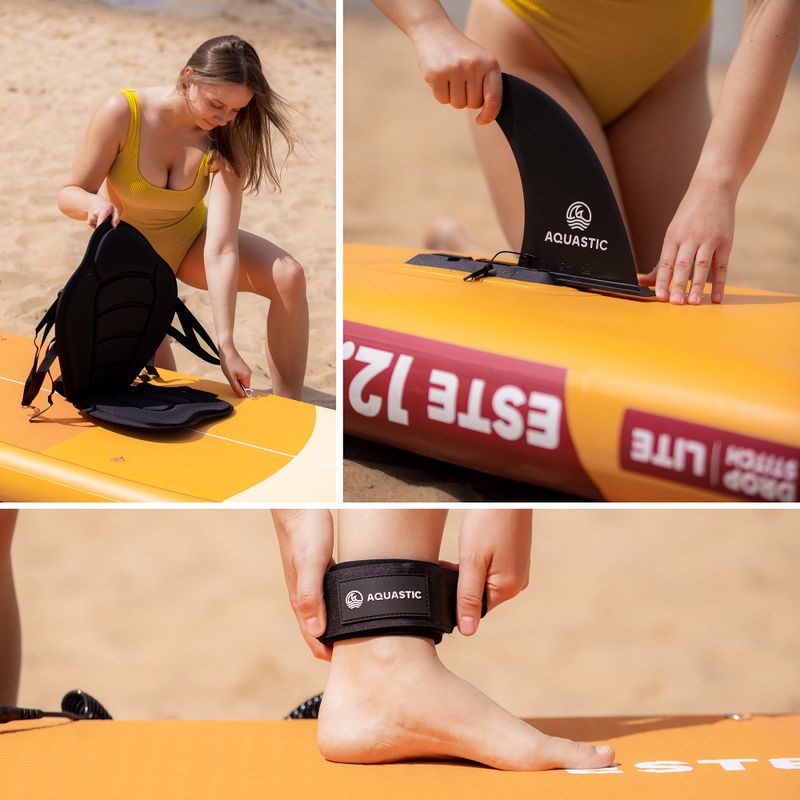 Zestaw deska SUP pompowana AQUASTIC Este 12'0" pomarańczowy 23