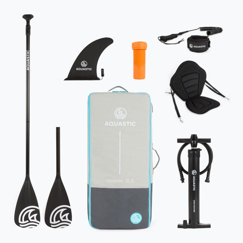 Zestaw deska SUP pompowana AQUASTIC Touring 11'6" różowy 26