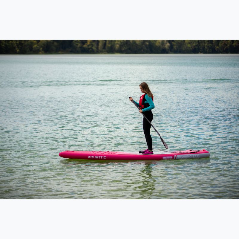 Zestaw deska SUP pompowana AQUASTIC Touring 11'6" różowy 21