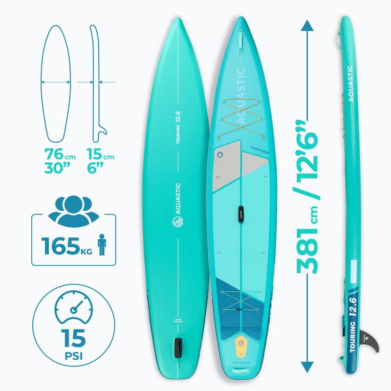 Deska SUP AQUASTIC Touring 12'6" zielony 19