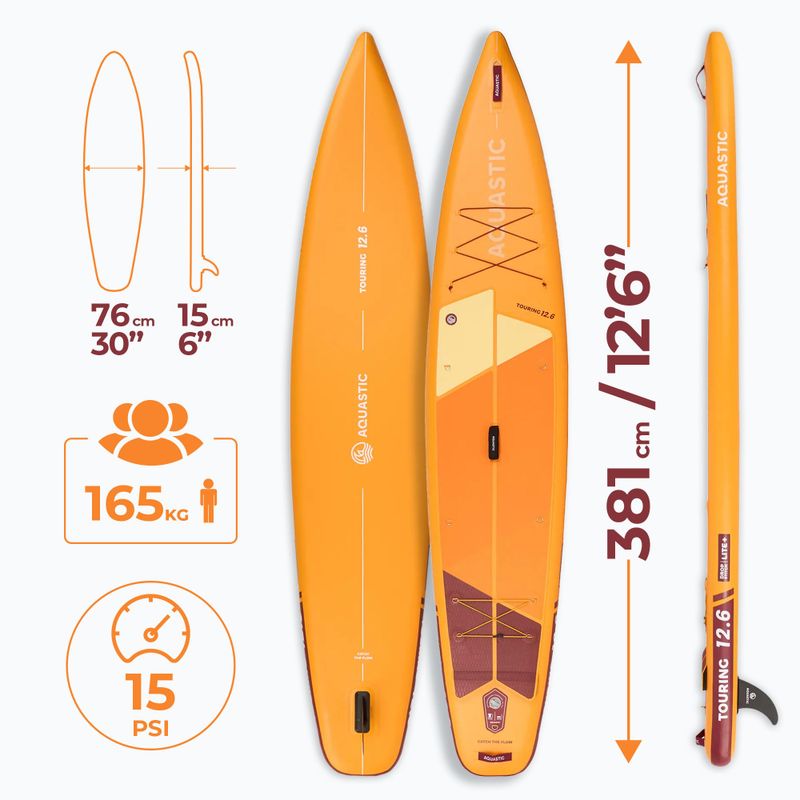 Deska SUP AQUASTIC Touring 12'6" pomarańczowy 20
