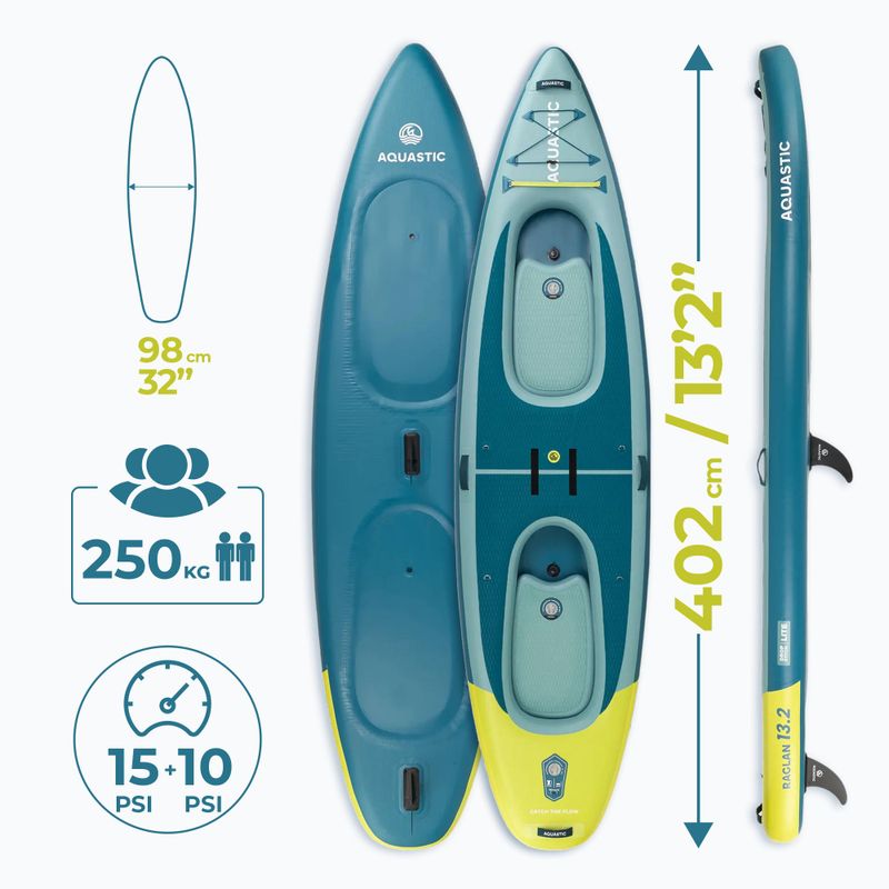 Kajak/SUP hybryda AQUASTIC Raglan 13'2" zielony 19