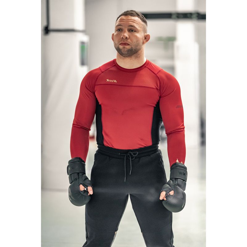 Rashguard longsleeve męski HOOK FIGHTING Base czerwony 3