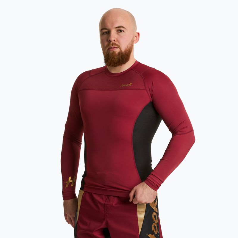 Koszulka treningowa longsleeve męska rashguard HOOK FIGHTING Base czerwony 2