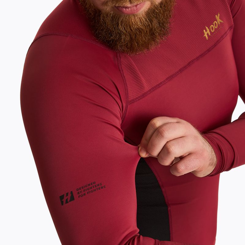 Koszulka treningowa longsleeve męska rashguard HOOK FIGHTING Base czerwony 6
