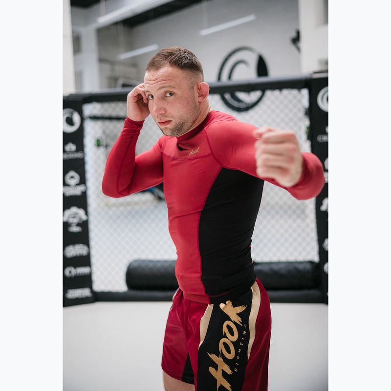 Koszulka treningowa longsleeve męska rashguard HOOK FIGHTING Base czerwony 13