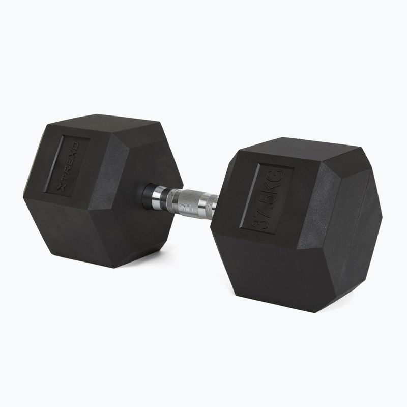 Hantel ogumowany TREXO Hex 37,5 kg