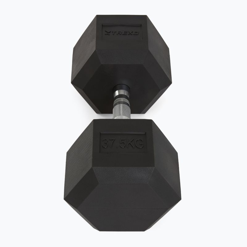 Hantel ogumowany TREXO Hex 37,5 kg 3
