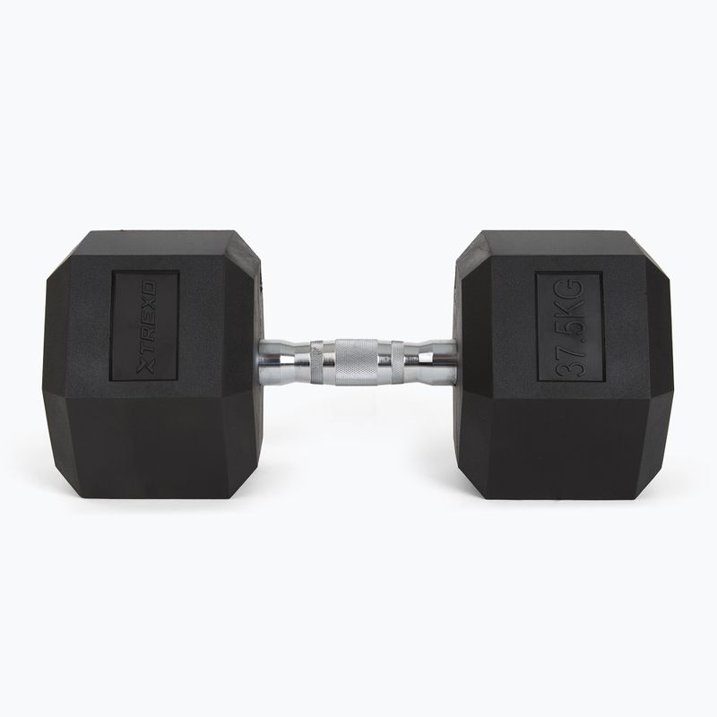 Hantel ogumowany TREXO Hex 37,5 kg 4