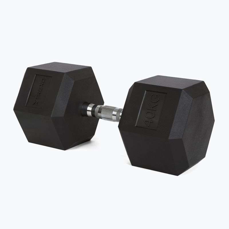 Hantel ogumowany TREXO Hex 40 kg