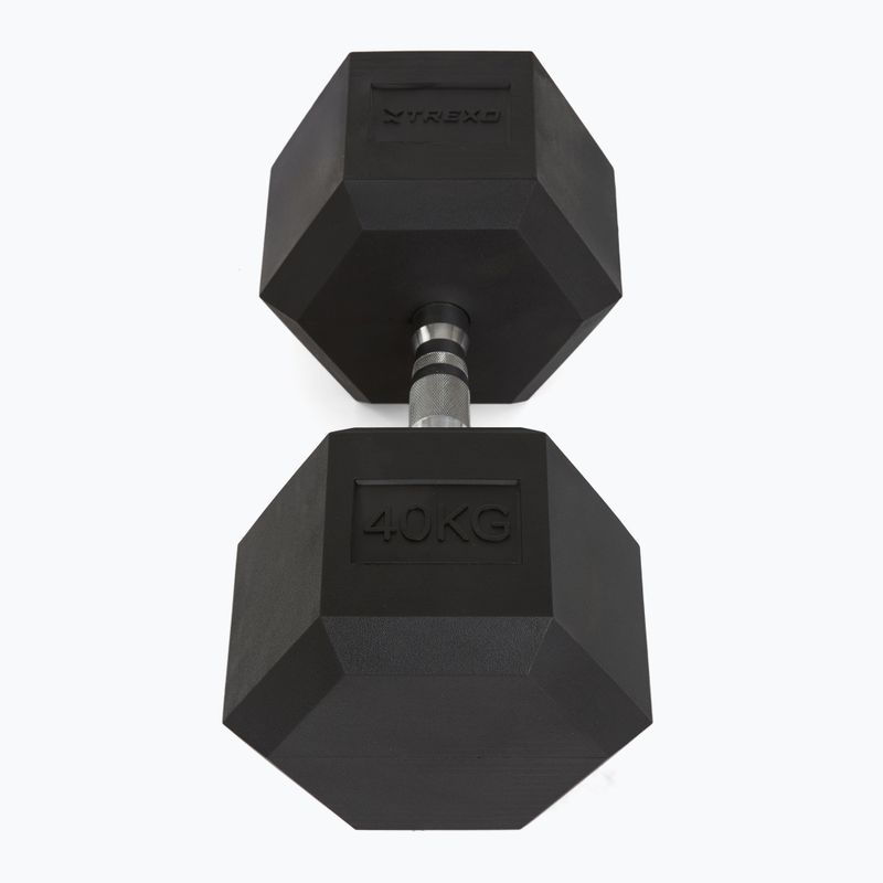 Hantel ogumowany TREXO Hex 40 kg 3