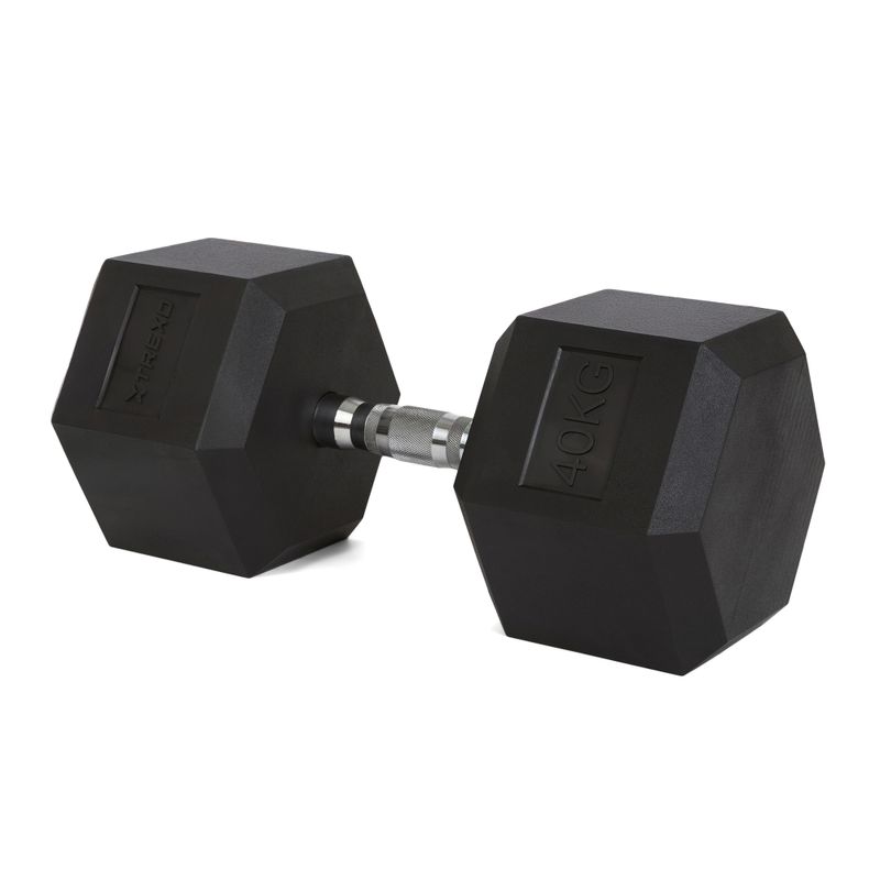 Hantel ogumowany TREXO Hex 40 kg 5