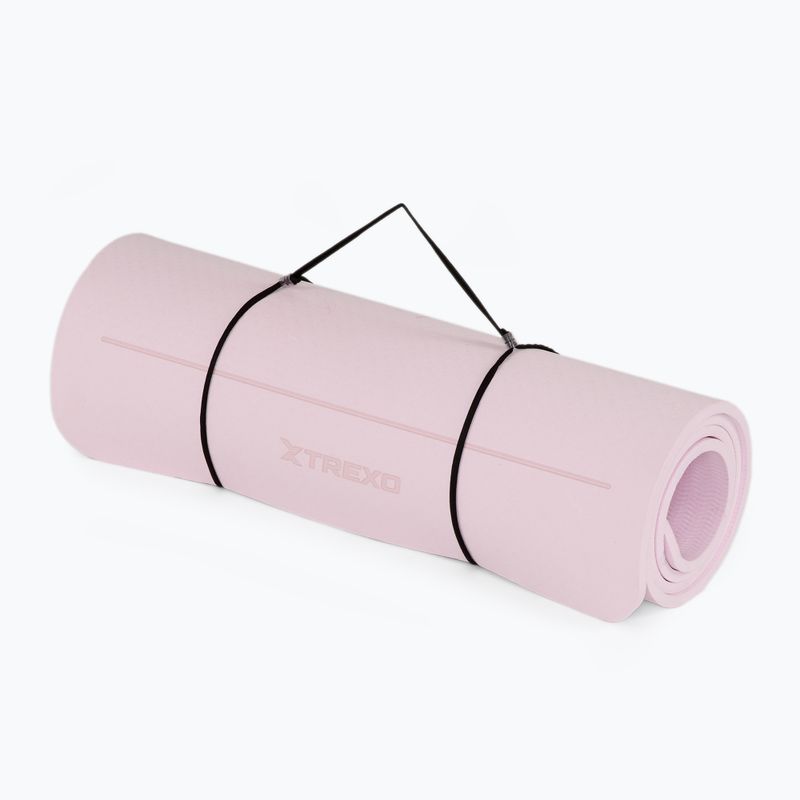 Mata do ćwiczeń i jogi XTREXO antypoślizgowa 10 mm jasnoróżowy 3