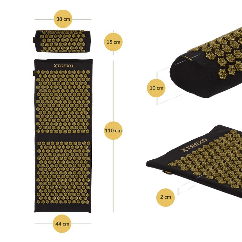 Mata do akupresury XTREXO duża z poduszką TXO-B4Z005-BK czarny 2