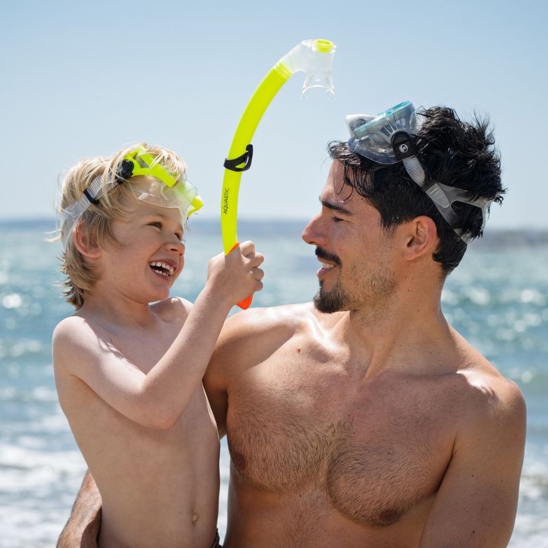 Zestaw do snorkelingu dziecięcy AQUASTIC Minke maska + fajka zielony 10