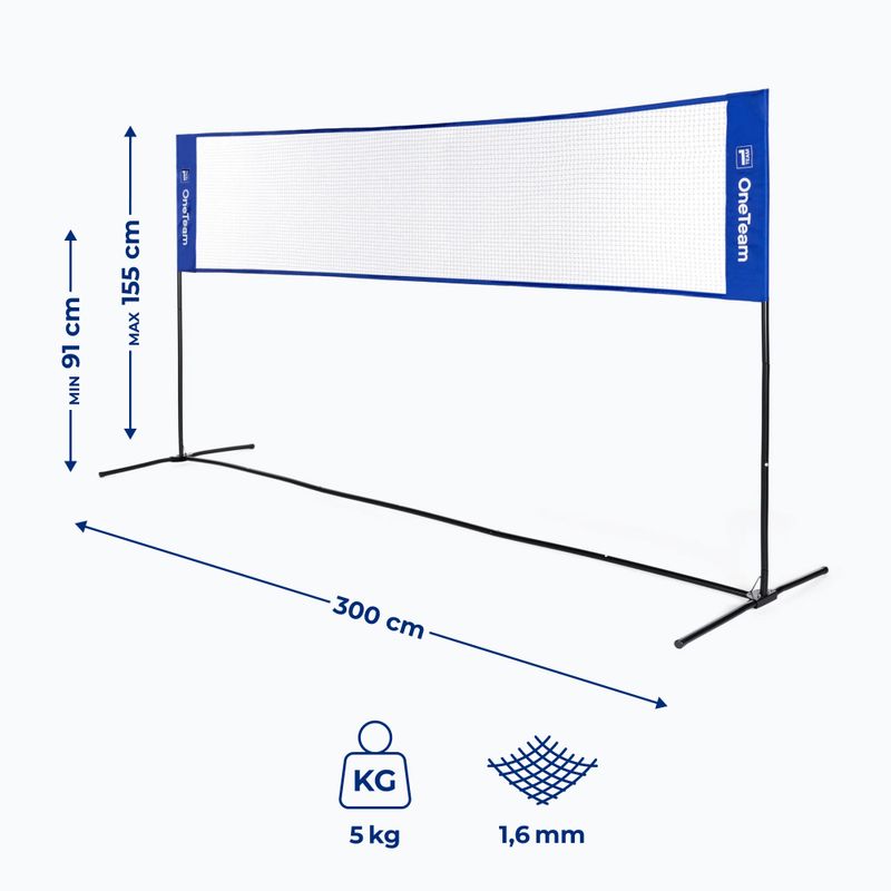 Siatka wielofunkcyjna OneTeam OT-BN3 300 - 155 cm niebieska 2