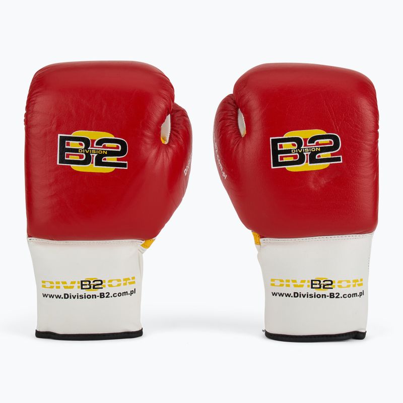 Rękawice bokserskie DIVISION B-2 DIV-PFG1500 Pro 3-Layer Foam red/white 2