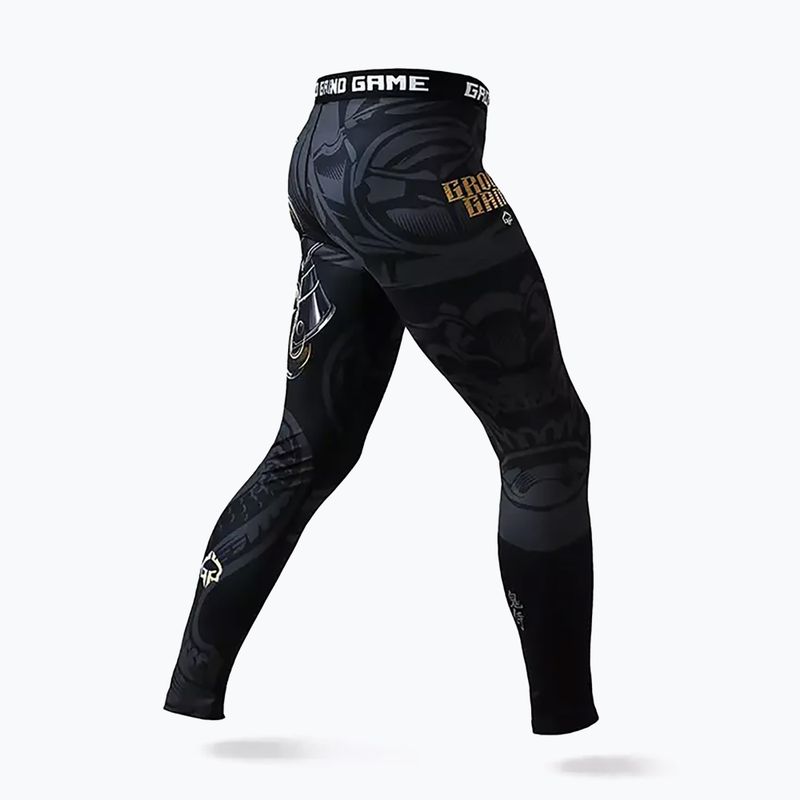 Legginsy treningowe męskie Ground Game Oni Samurai czarne/złote 4