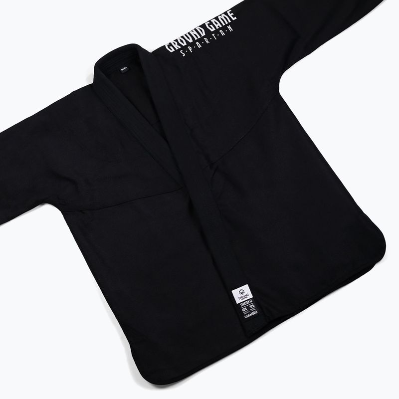GI do brazylijskiego jiu-jitsu Ground Game Spartan BJJ czarny 10